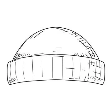 Hat. Hand-drawn isolated object on white. Vector. Stock Illustration