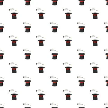 Hat with hand pattern seamless Illustrazione stock