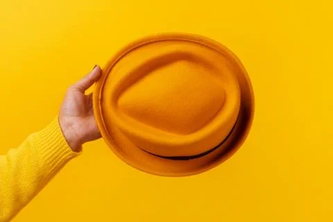 Hat in hand Stock Photos