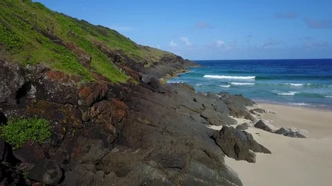 Hat Head Beach Drone shot in 4K Crowdy Bay National Park Stock-Footage 83187384