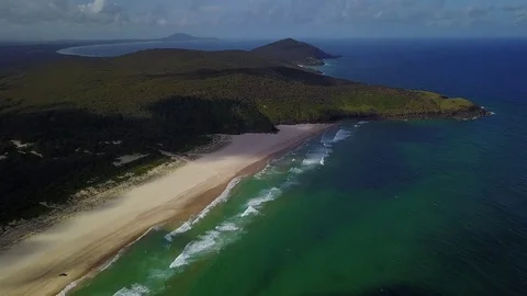Hat Head Beach Drone shot in 4K Crowdy Bay National Park Stock-Footage 83187960