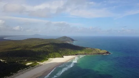 Hat Head Beach Drone shot in 4K Crowdy Bay National Park Stockbeeldmateriaal 83188069