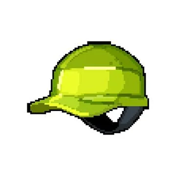 Hat helmet builder pixel art vector illustration Stock Illustration