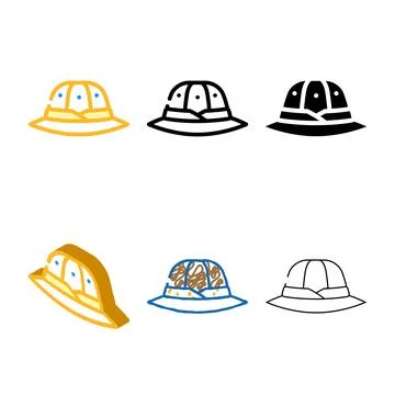 Hat hunter color icon vector looks Stock Illustration