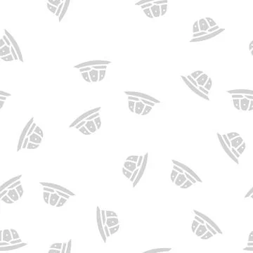 Hat hunter glyph vector seamless pattern Stock Illustration