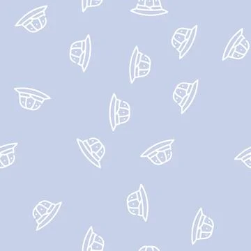 Hat hunter line vector seamless pattern Illustrazione stock
