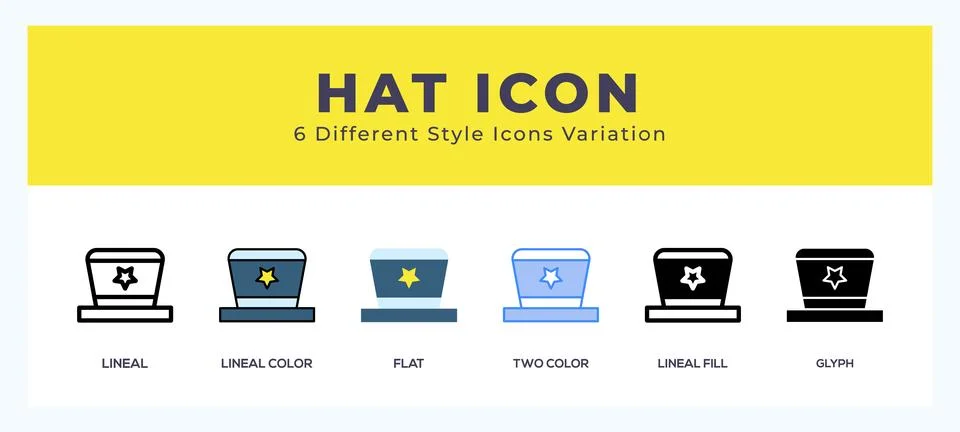 Hat icon in different style vector illustration. 库存插图