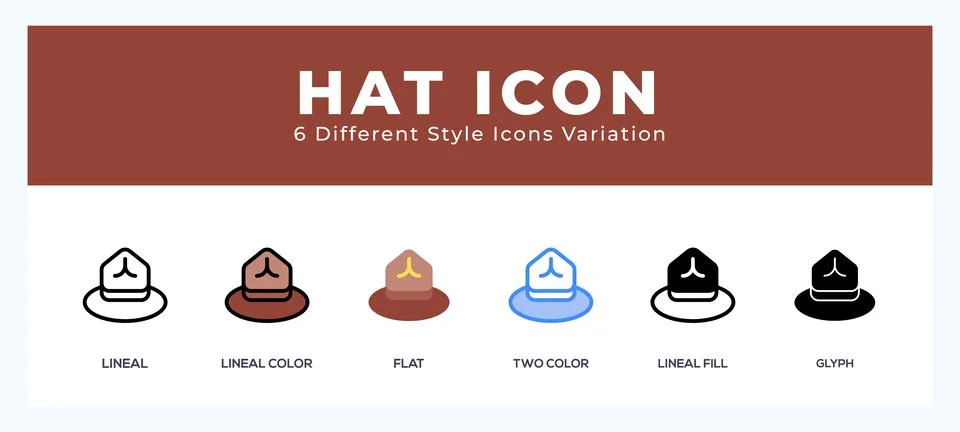 Hat icon in different style vector illustration. 库存插图