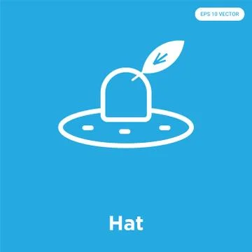 Hat icon isolated on blue background Free Stock Illustration