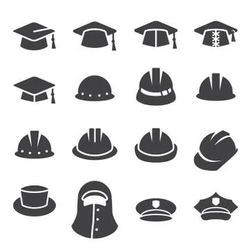 Hat icon set Stock Illustration
