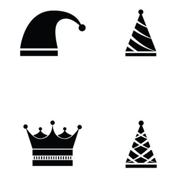 Hat icon set Illustrazione stock