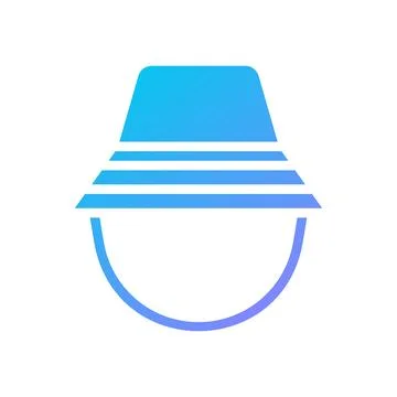 Hat Icon solid gradient blue summer beach symbol illustration. Illustrazione stock