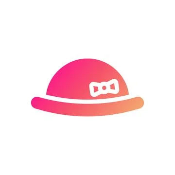 Hat icon solid gradient pink yellow summer beach symbol illustration. Illustrazione stock