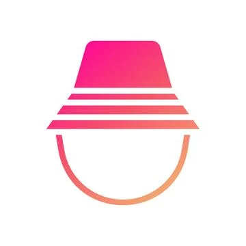 Hat icon solid gradient pink yellow summer beach symbol illustration. Illustrazione stock
