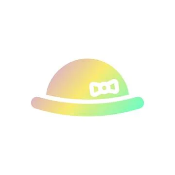 Hat icon solid gradient purple yellow green summer beach symbol illustration. Stock Illustration