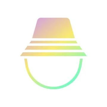 Hat icon solid gradient purple yellow green summer beach symbol illustration. Illustrazione stock