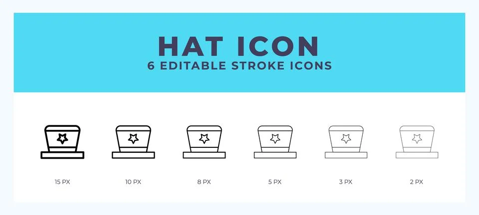 Hat icon in thin line. Bold line. Regular line. Editable stroke. Stock Illustration