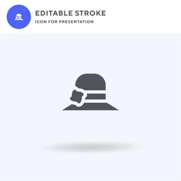 Hat icon vector, filled flat sign, solid pictogram isolated on white, logo il Illustrazione stock