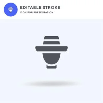 Hat icon vector, filled flat sign, solid pictogram isolated on white, logo il Illustrazione stock