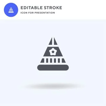 Hat icon vector, filled flat sign, solid pictogram isolated on white, logo il イラスト素材