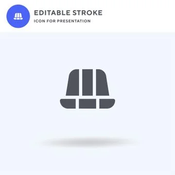 Hat icon vector, filled flat sign, solid pictogram isolated on white, logo il Stock Illustration