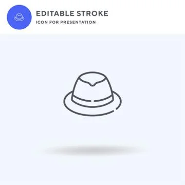 Hat icon vector, filled flat sign, solid pictogram isolated on white, logo il Illustrazione stock