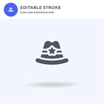 Hat icon vector, filled flat sign, solid pictogram isolated on white, logo Illustrazione stock