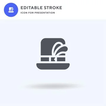 Hat icon vector, filled flat sign, solid pictogram isolated on white, logo Stock Illustration