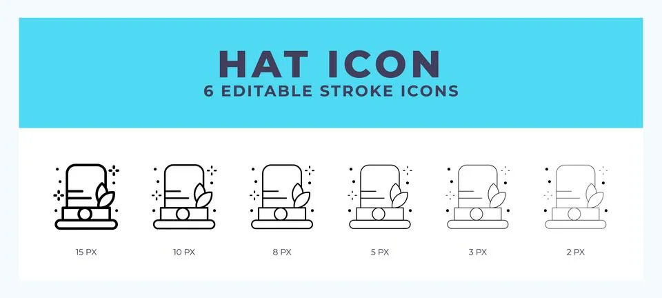 Hat icon vector illustration. With editable stroke for web. App and more. Stock Illustration