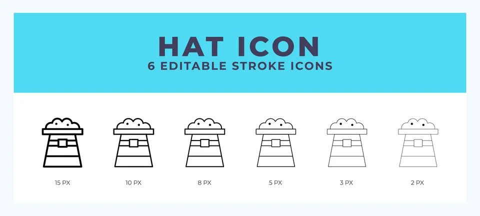 Hat icon vector illustration. With editable stroke for web. App and more. 스톡 일러스트