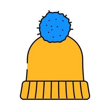 Hat knitting wool icon color illustration Stock Illustration