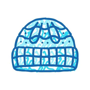 Hat knitting wool icon doodle illustration Illustrazione stock