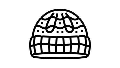Hat knitting wool line icon animation Stockbeeldmateriaal 326134209