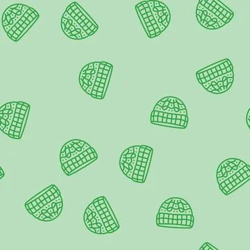 Hat knitting wool line seamless pattern Illustrazione stock