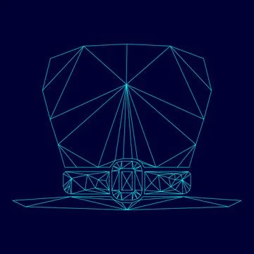 Hat leprechaun low poly triangulation triangulated polygonal electric cyan .. Stock Illustration