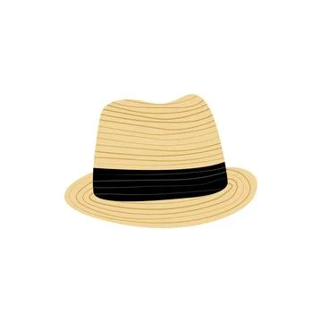 Hat made of straw rope drawing. Vector Stock Illustration
