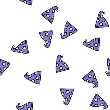 Hat magic vector seamless pattern Stock Illustration
