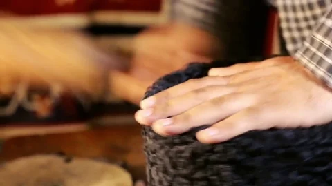 Hat-maker works. Hat making process. Astrakhan hat from original wool and leathe Stock Footage 81478168