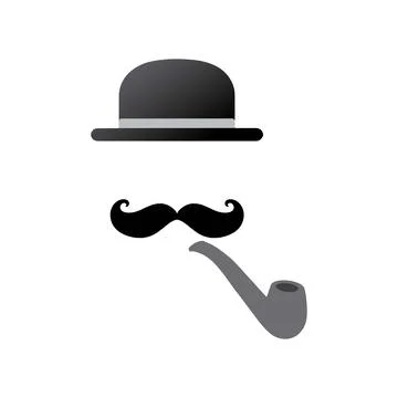 Hat, mustache and pipe Stock Illustration