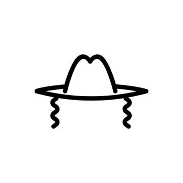 Hat paces icon vector. Isolated contour symbol illustration 스톡 일러스트