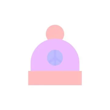 Hat, peace icon. Simple color vector elements of flower children icons for ui 스톡 일러스트