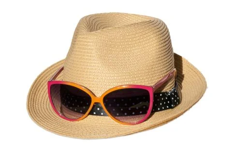 Hat with pink suglasses Stock Photos