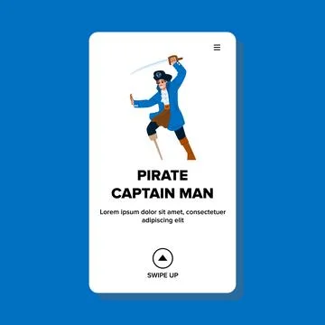 Hat pirate captain man vector Stock Illustration