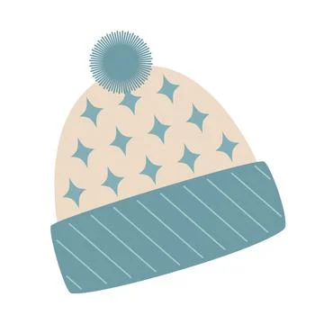 Hat with pompom Stock Illustration