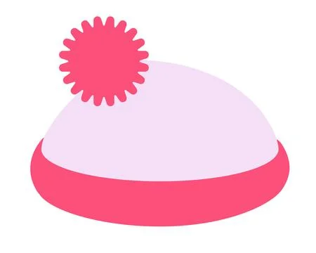 Hat with pompom, warm winter accessory, headdress - vector full-color image. Stock Illustration