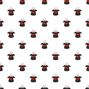 Hat with a rabbit ear pattern seamless Stock Illustration