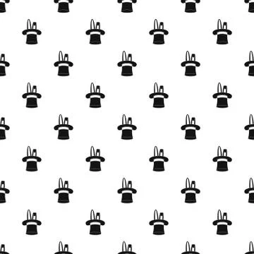 Hat with rabbit pattern seamless vector Stock Illustration