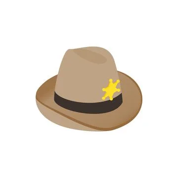 Hat sheriff icon, isometric 3d style Stock Illustration