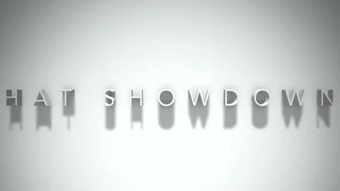 Hat showdown  3D title animation white text on a white background Stock Footage 299636025