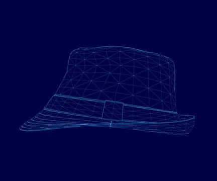 Hat is shown in a blue background. The hat is a close up Illustrazione stock